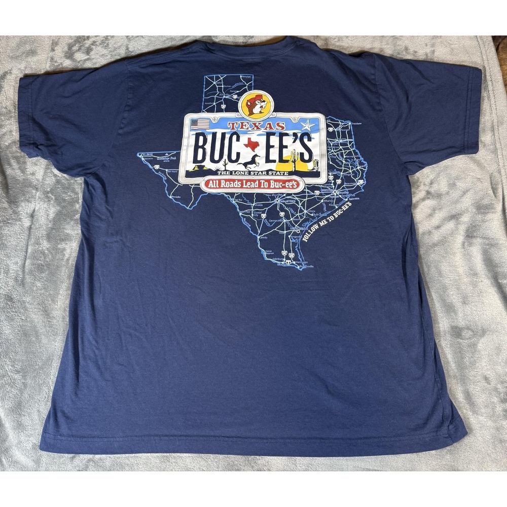 Buc-ee's Shirt Mens 2XL Blue Texas Map All Roads Lead To Buc-ee's Graphic Tee - Picture 7 of 11
